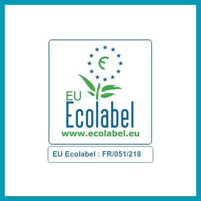 logo-de-lecolabel-europeen Logo de l'écolabel européen représentant le symbole de durabilité et d'engagement écologique, avec des feuilles vertes et des étoiles, promouvant la consommation responsable.